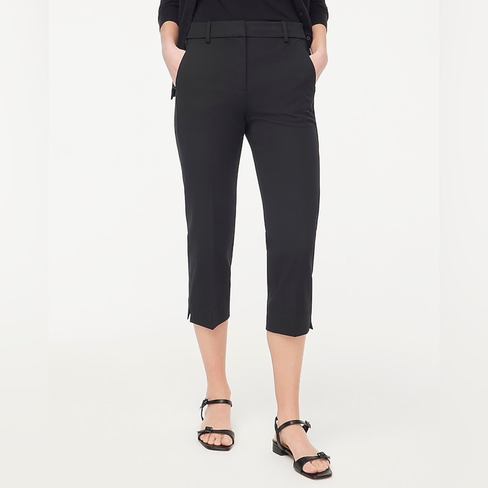 J Crew Fac NWT Petite Slim Straight Leg Capri Pant Size P00 in Black